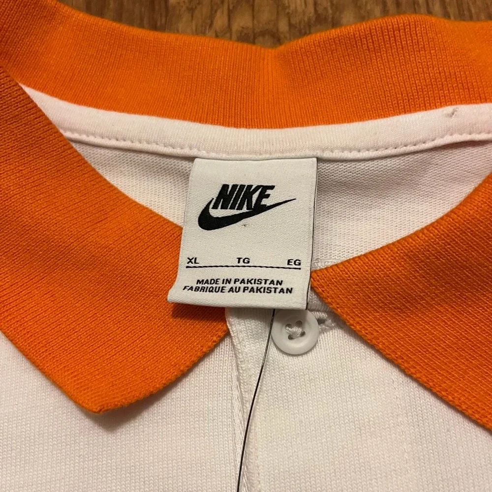 Nike Tennessee‎ Volunteers Polo Shirt Men XL White Orange Collar New